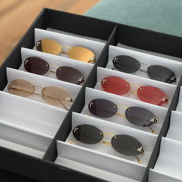 Fendi FIRST CRYSTAL Women Sunglasses Gold Oval FE4075US 30A NEW AUTHENTIC - Picture 16 of 16